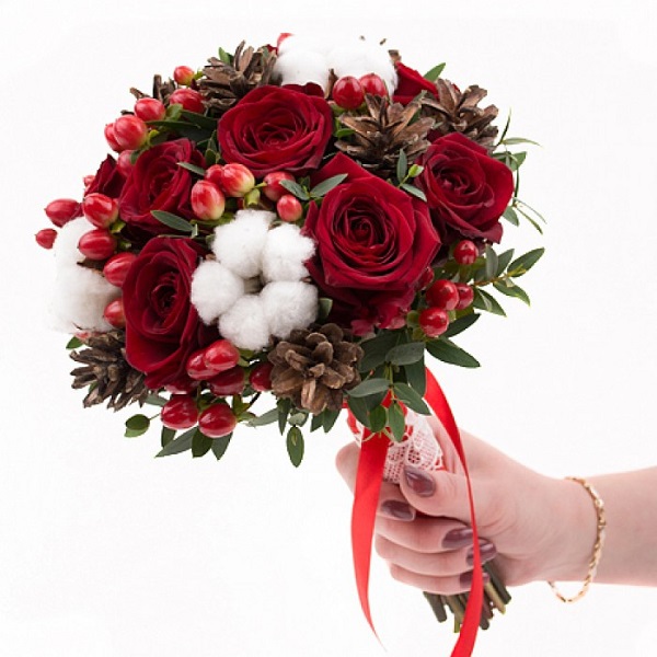 Зимние букеты невесты